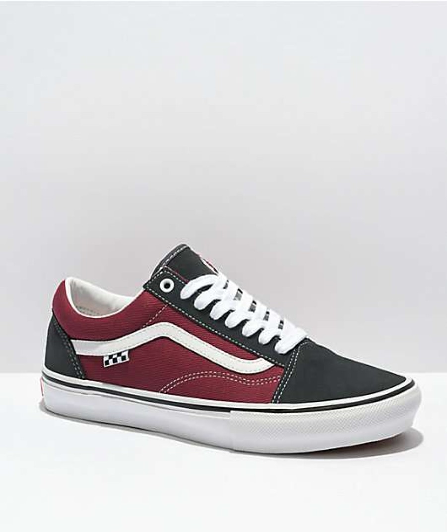 Vans * | Vans Skate Old Skool Asphalt & Pomegranate Skate Shoes Promotions