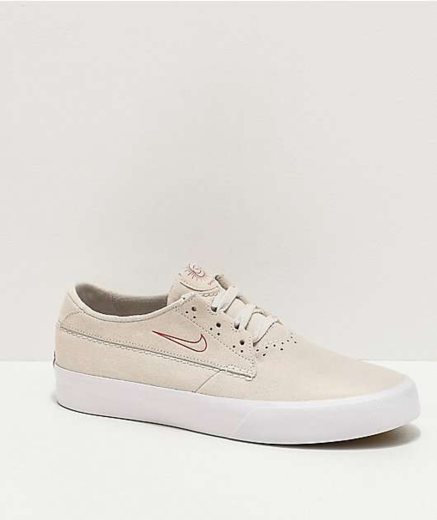 Nike * | Nike Sb Shane Summit White & University Red Skate Shoes Promotions