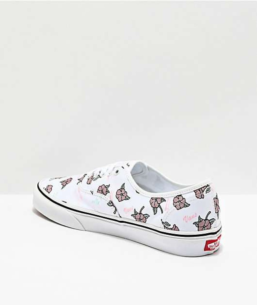 Vans * | Vans Authentic Thank You White & Floral Skate Shoes Promotions