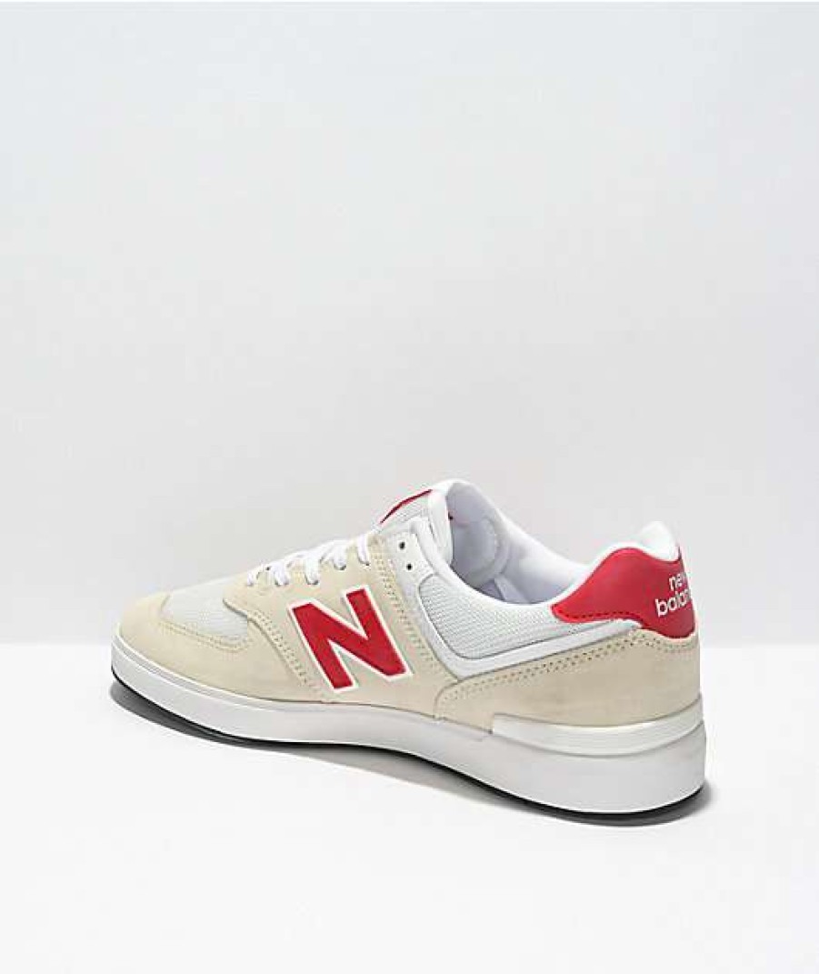 Sneakers * | New Balance Numeric Am574 White, Red & Blue Skate Shoes Outlet