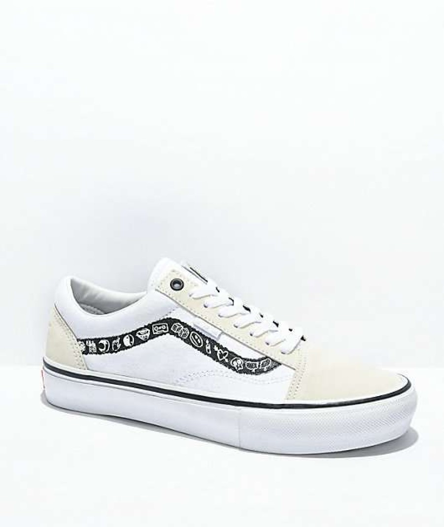 Vans * | Vans Skate Old Skool Doodle White & Black Skate Shoes Promotions