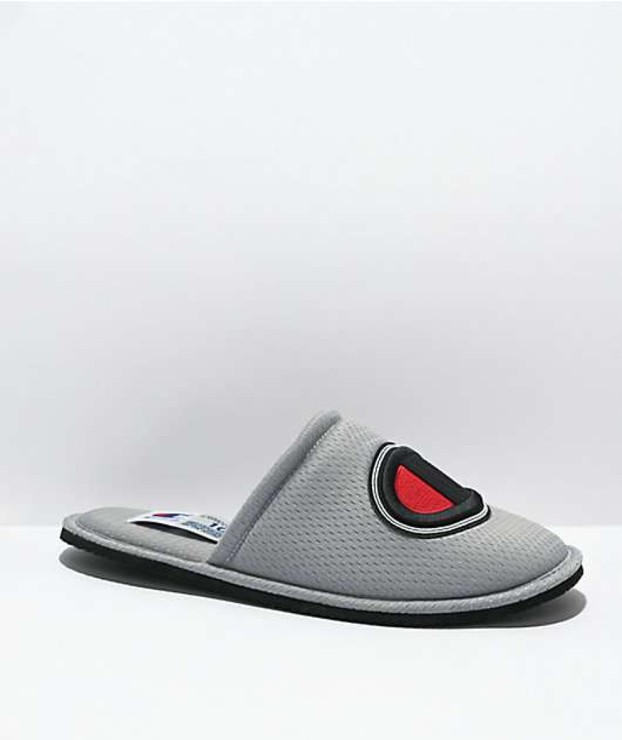 Shoes * | Champion Sleepover Sport Grey Slippers Outlet