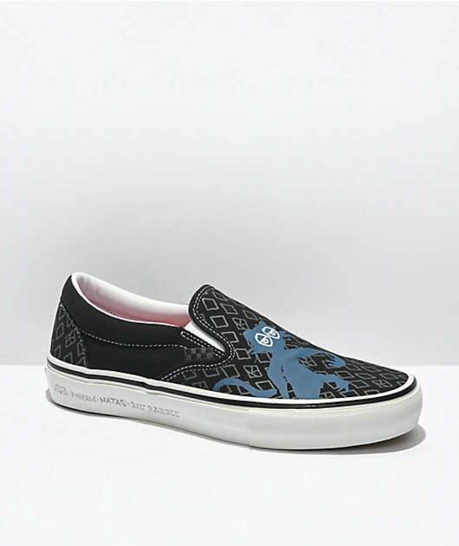 Vans * | Vans X Krooked Skate Slip-On By Natas For Ray Skate Shoes Promotions