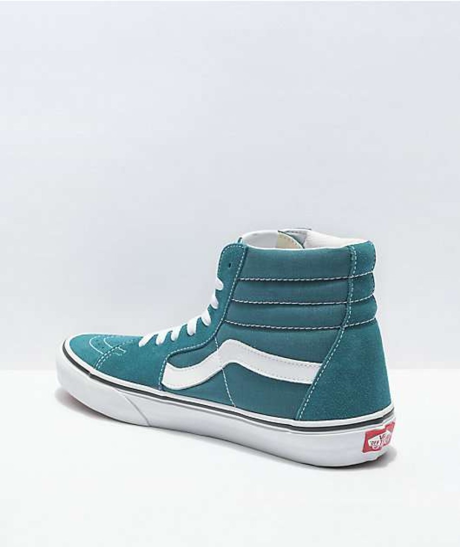 Vans * | Vans Sk8-Hi Blue Coral & White Skate Shoes Promotions