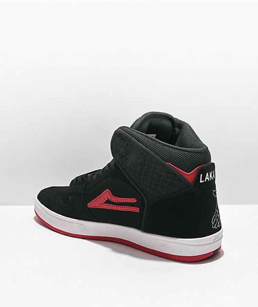 Skate Shoes * | Lakai X Doomsayers Telford Black & Red High Top Skate Shoes Outlet