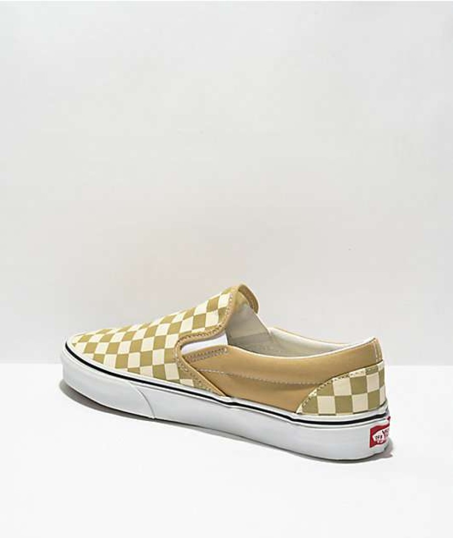 Vans * | Vans Slip-On Taos Taupe Checkerboard Skate Shoes Promotions