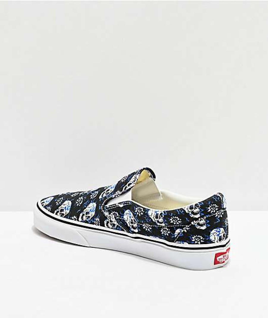 Vans * | Vans Slip-On Flash Skulls Black & Multi Skate Shoes Promotions