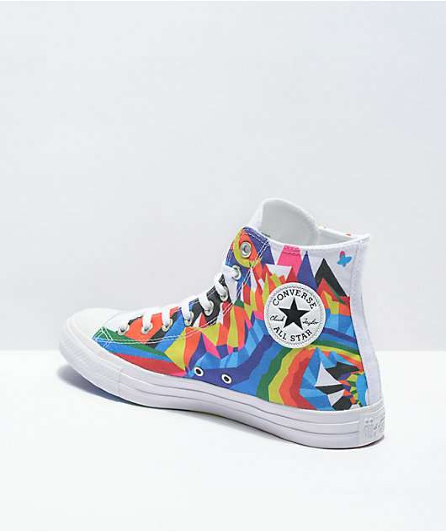 Shoes * | Converse Chuck Taylor All Star Hi Pride White & Multi Skate Shoes Outlet