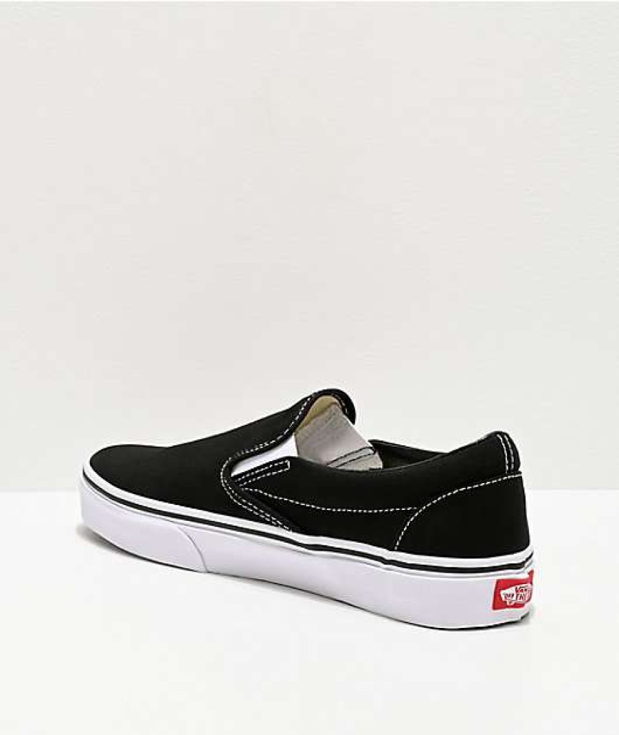 Shoes * | Vans Classic Slip On Black & White Shoes Outlet