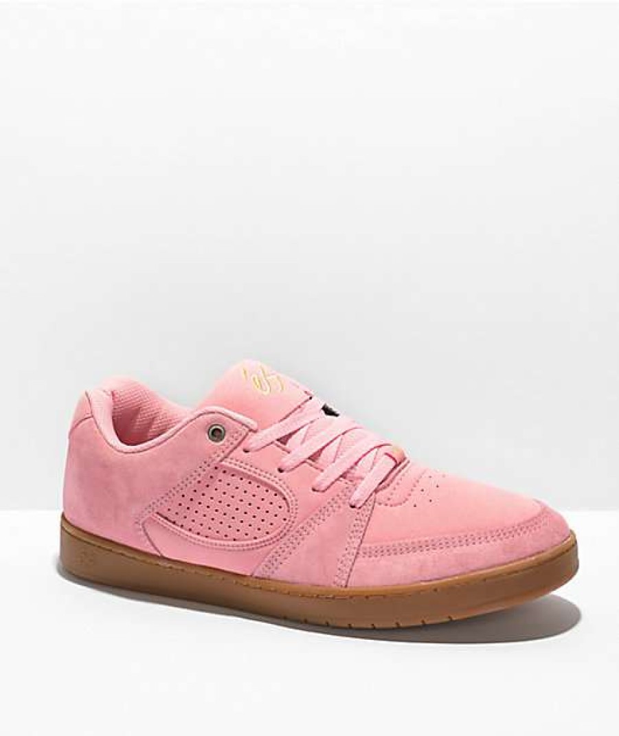 Skate Shoes * | Es Accel Slim Pink & Gum Skate Shoes Outlet