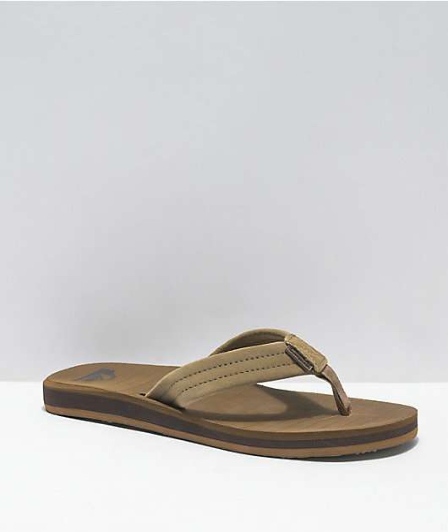 Sandals * | Quiksilver Carver Tan Suede Sandals Outlet