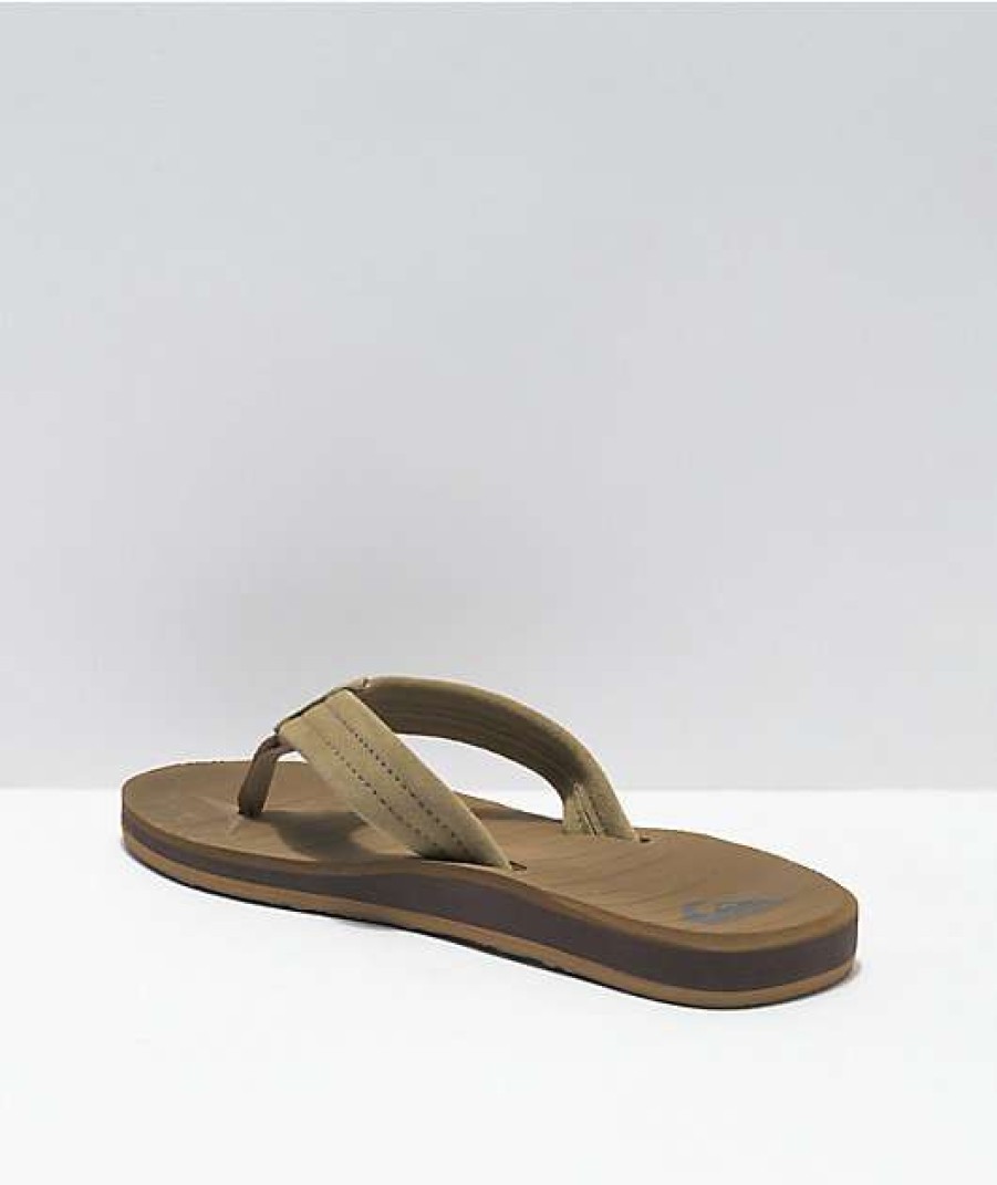 Sandals * | Quiksilver Carver Tan Suede Sandals Outlet