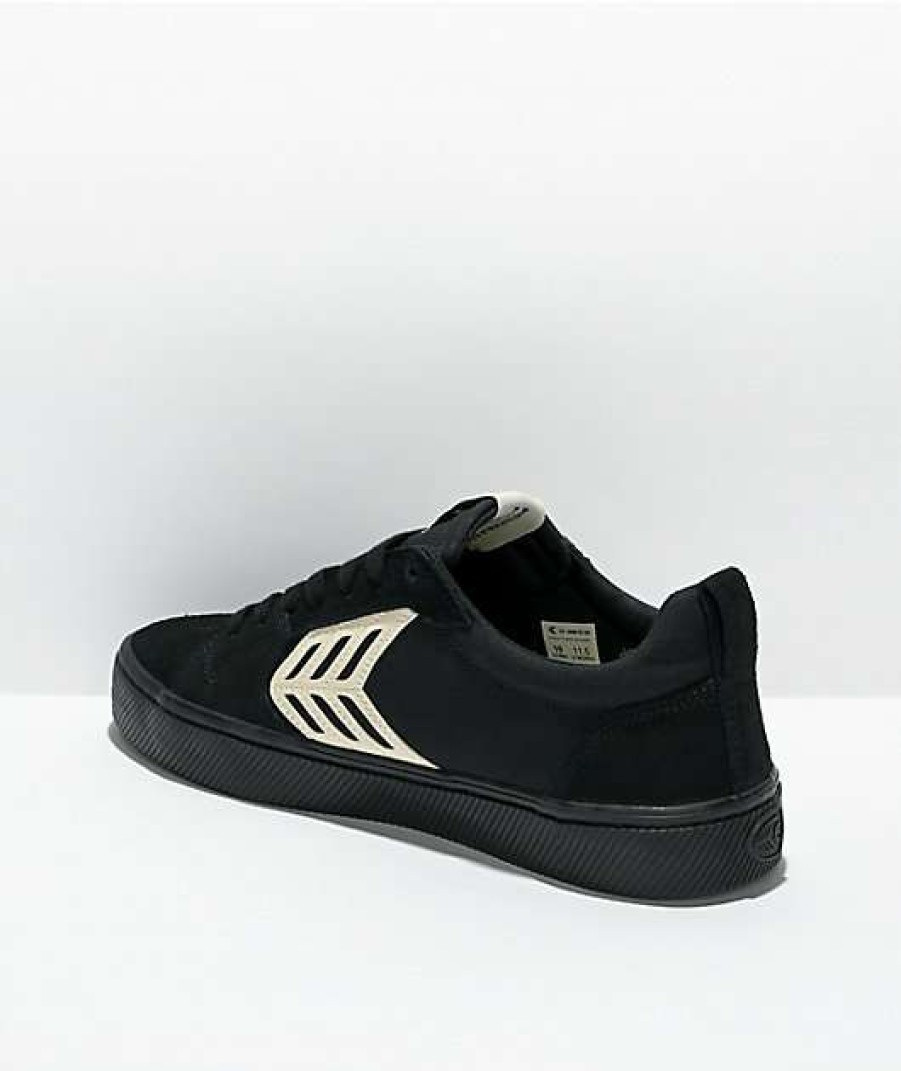 Skate Shoes * | Cariuma Catiba Pro All Black Suede & Ivory Skate Shoes Outlet