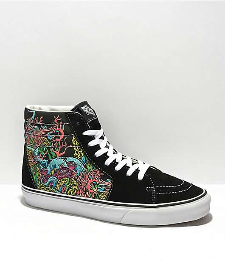 Vans * | Vans Sk8-Hi Underwater Black & White Skate Shoes Promotions