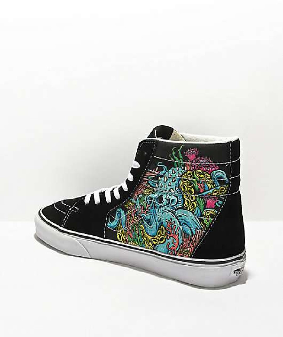 Vans * | Vans Sk8-Hi Underwater Black & White Skate Shoes Promotions