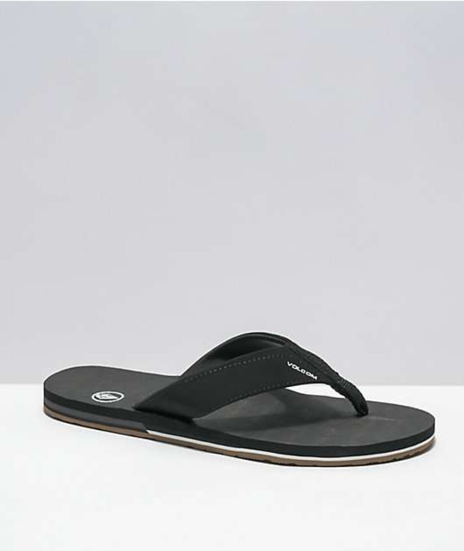 Sandals * | Volcom Victor Black & White Sandals Outlet