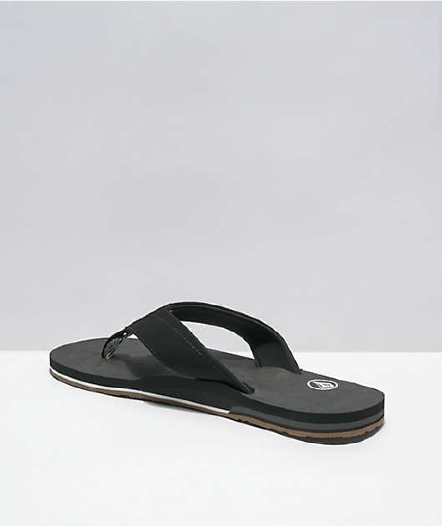 Sandals * | Volcom Victor Black & White Sandals Outlet