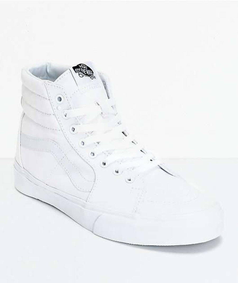 Vans * | Vans Sk8-Hi True White Canvas Skate Shoes Promotions