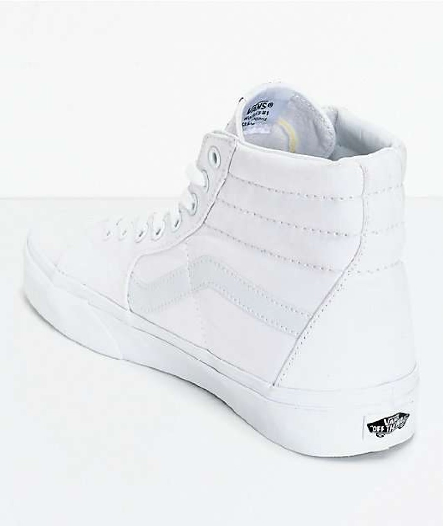 Vans * | Vans Sk8-Hi True White Canvas Skate Shoes Promotions