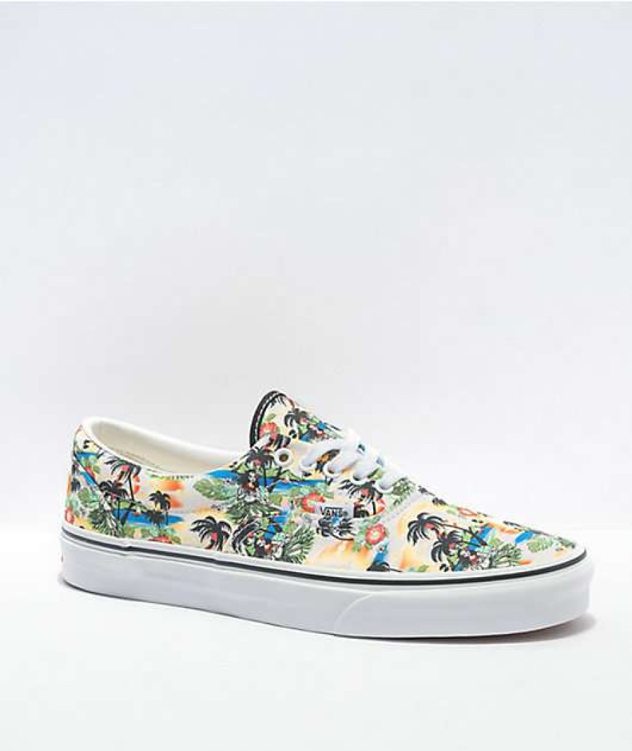 Vans * | Vans Era Aloha Black & White Skate Shoes Promotions