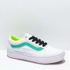 Vans * | Vans Old Skool Comfycush White, Teal & Fluorescent Yellow Skate Shoes Promotions