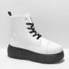 Shoes * | Koi Ac1 White Platform Boots Outlet