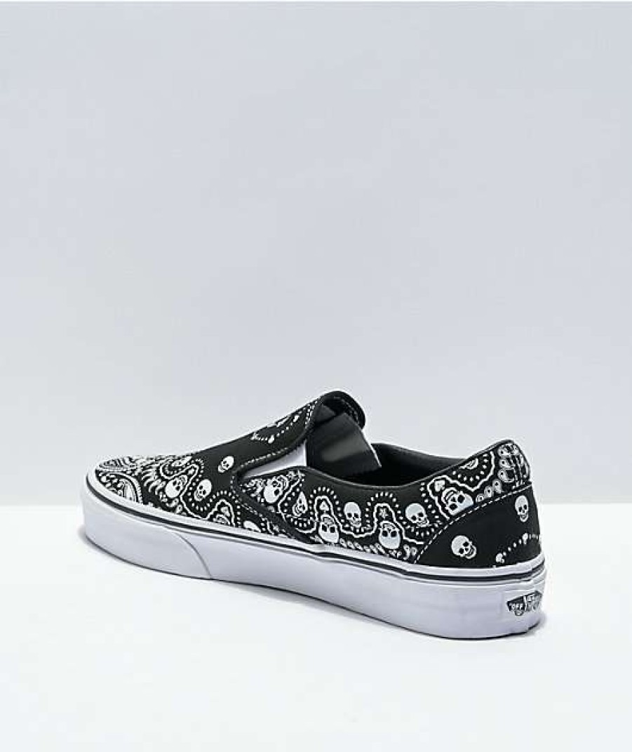 Vans * | Vans Slip-On Bandana Black & White Skate Shoes Promotions