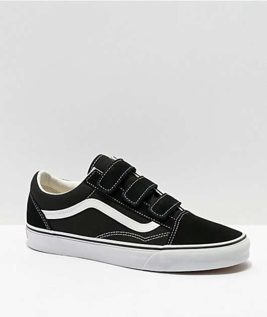 Vans * | Vans Old Skool V Black & White Skate Shoes Promotions