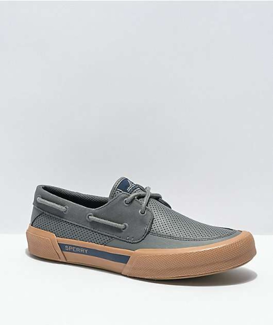 Shoes * | Sperry Soletide 2-Eye Grey & Gum Shoes Outlet