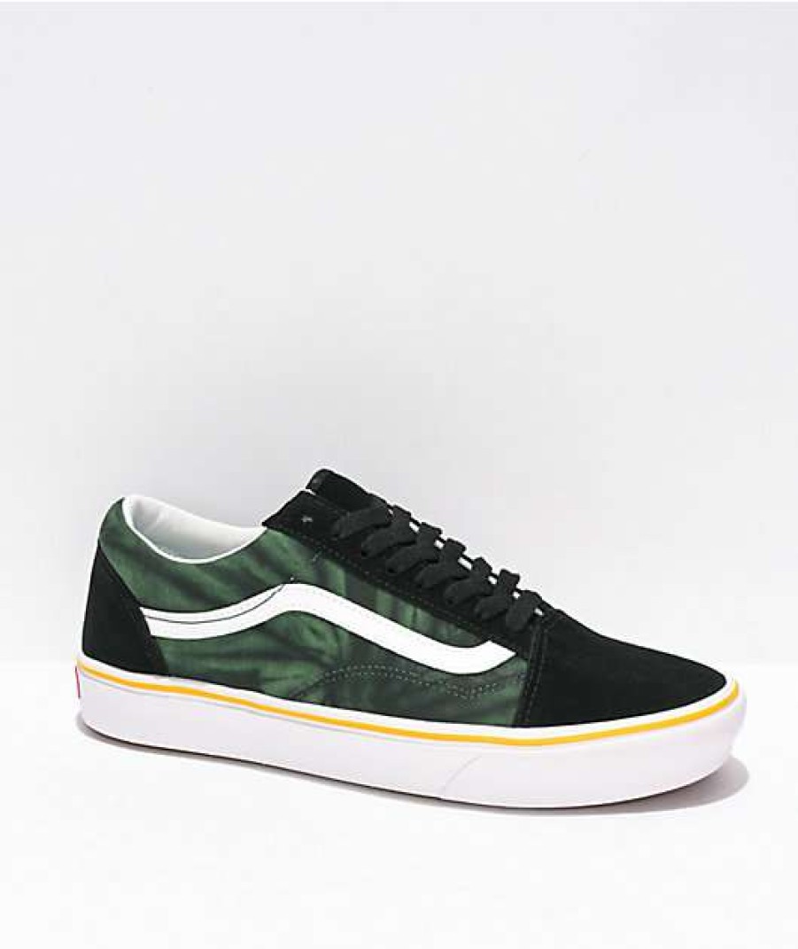 Vans * | Vans Old Skool Comfycush Trip Black & Green Tie Dye Skate Shoes Promotions