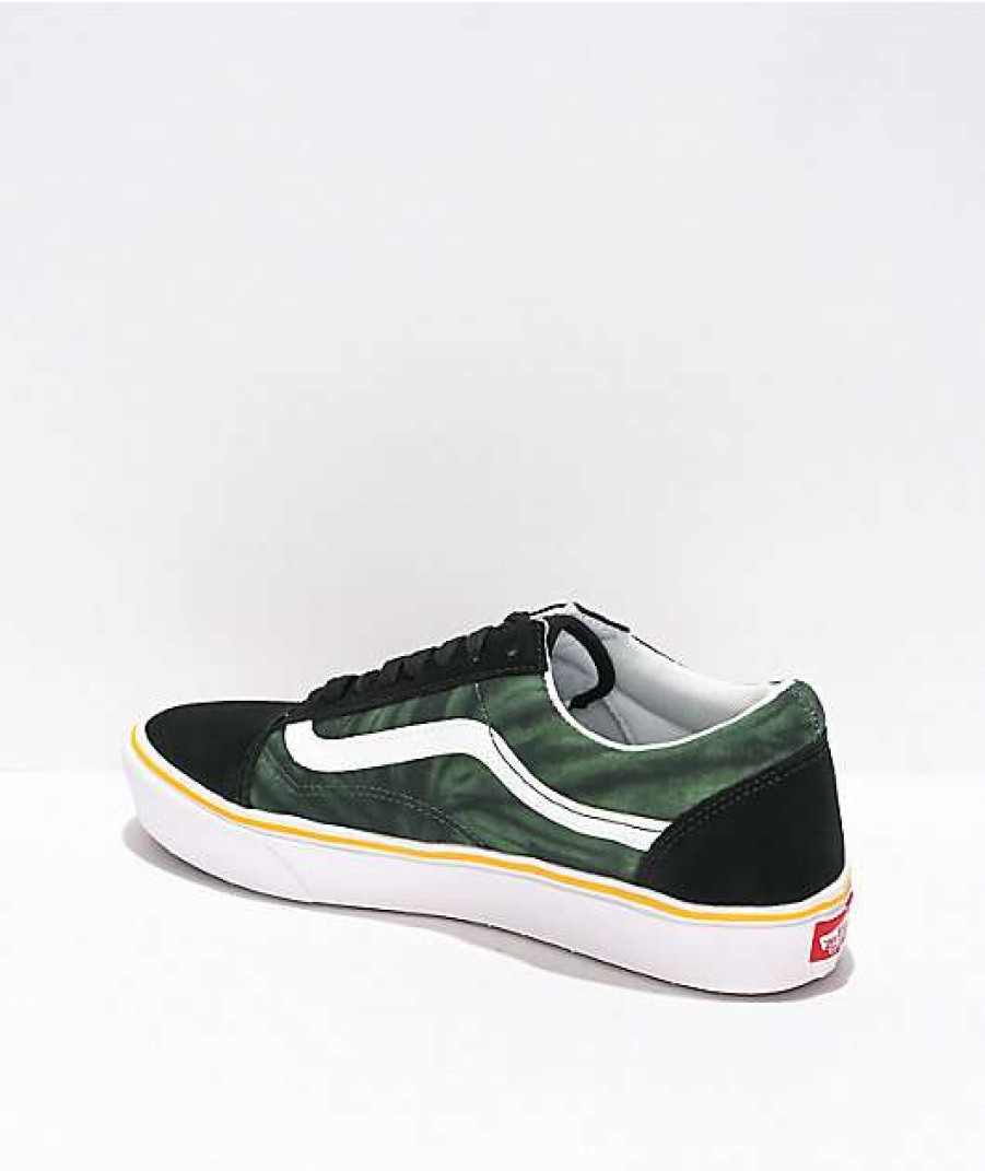 Vans * | Vans Old Skool Comfycush Trip Black & Green Tie Dye Skate Shoes Promotions