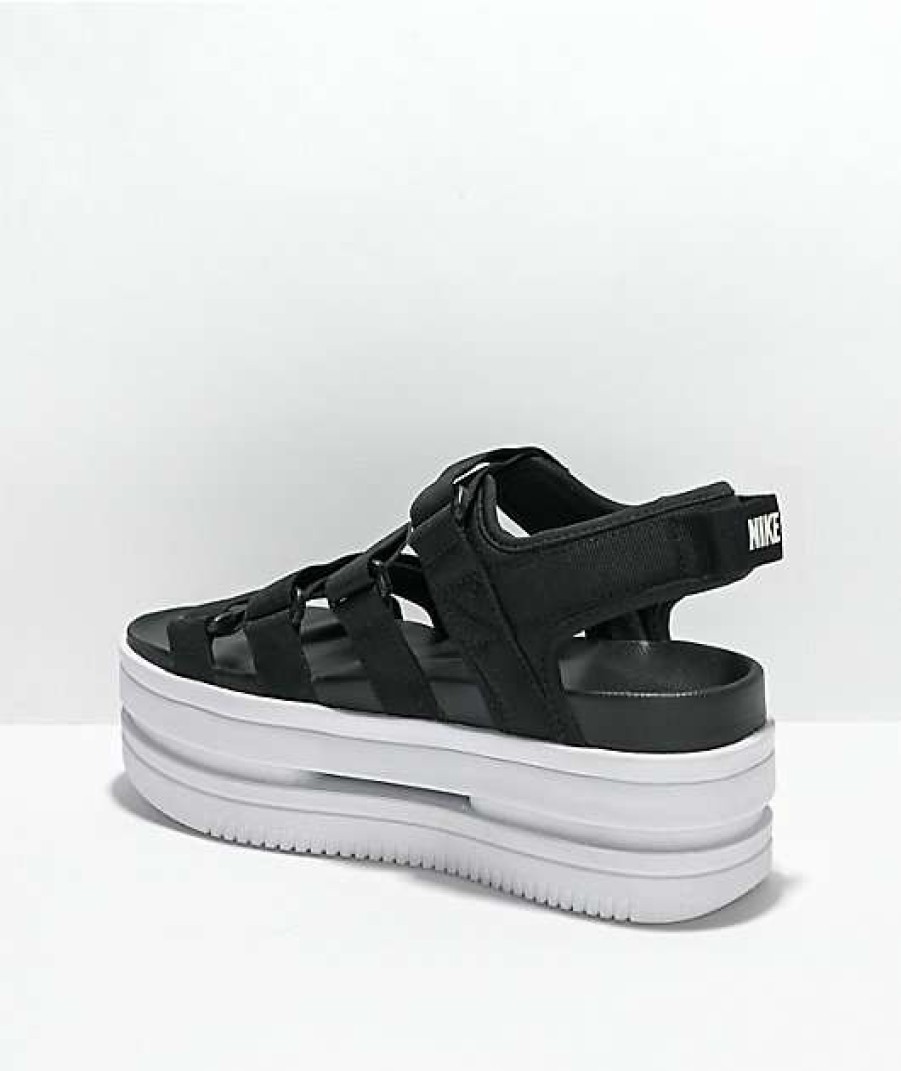 Nike * | Nike Icon Classic Black & White Platform Sandals Promotions