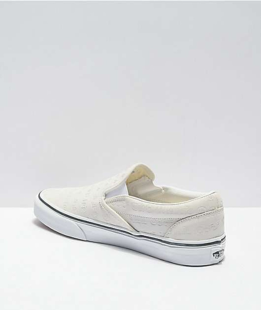 Vans * | Vans Slip-On Deboss Otw True White Skate Shoes Promotions