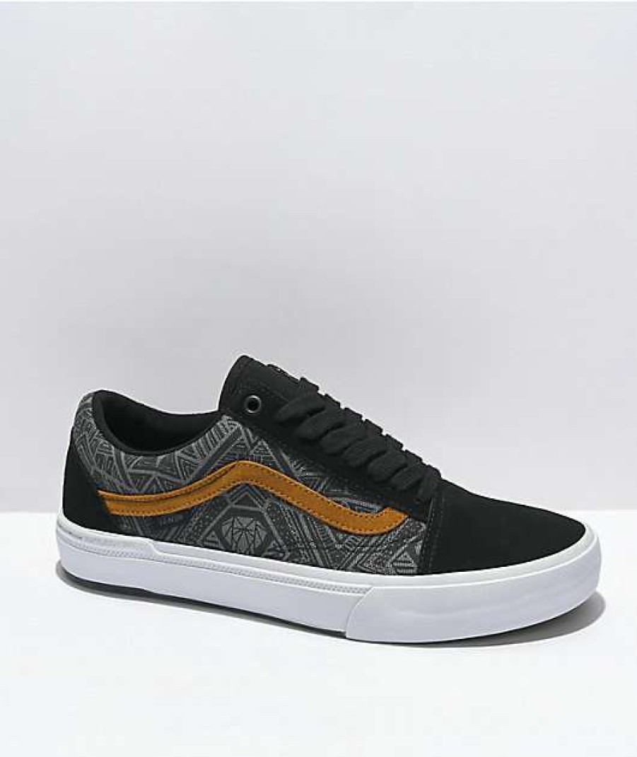 Vans * | Vans X Courage Adams Old Skool Bmx Black & Golden Brown Shoes Promotions