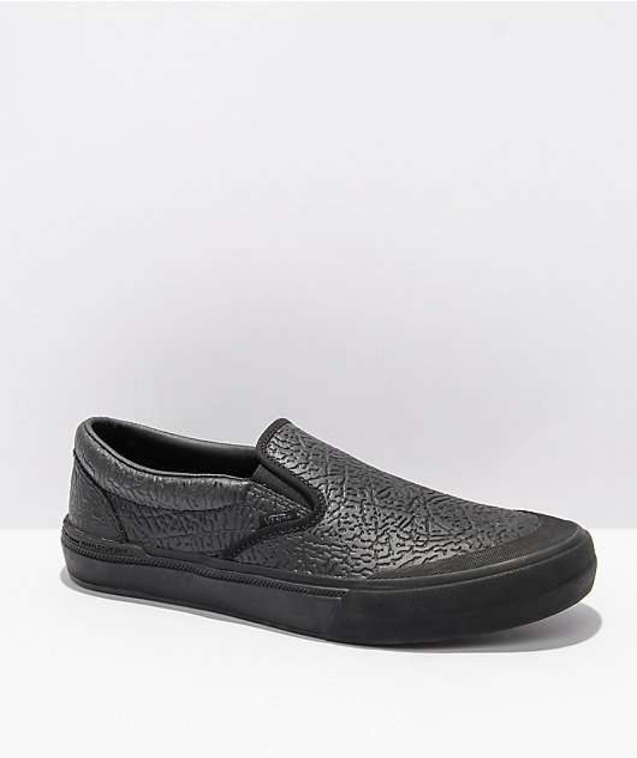 Vans * | Vans Slip-On Pro Bmx Courage Black Elephant Suede Shoes Promotions