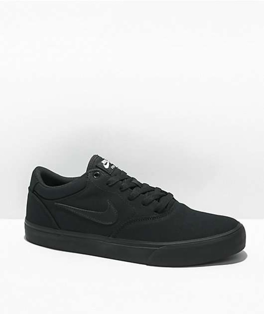 Nike * | Nike Sb Chron 2 Black Canvas Skate Shoes Promotions