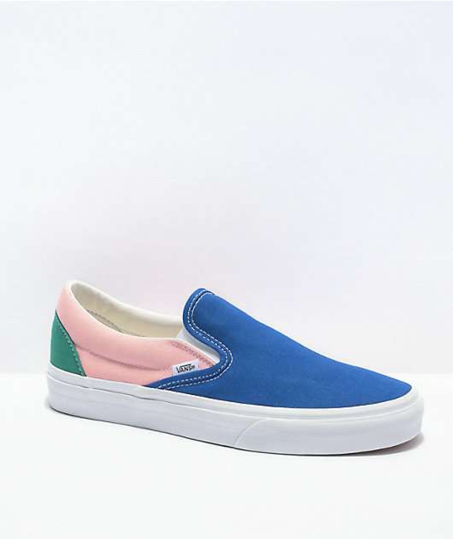 Vans * | Vans Slip-On Retro Court Multi & White Skate Shoes Promotions