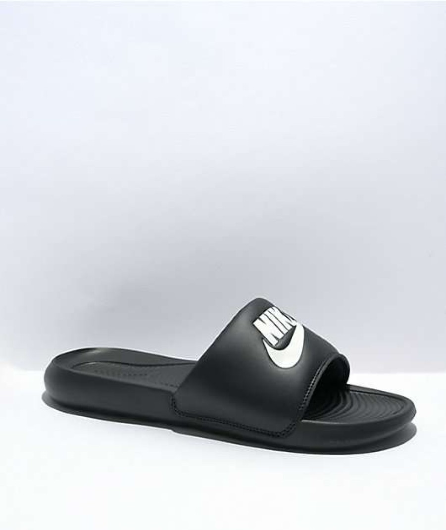 Nike * | Nike Victori One Black & White Slide Sandals Promotions