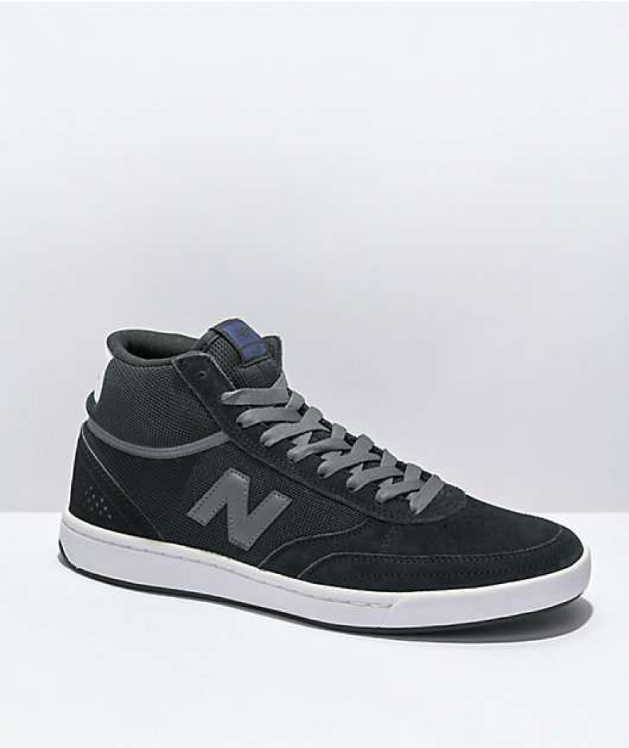 Skate Shoes * | New Balance Numeric 440 High Top Black & Grey Skate Shoes Outlet