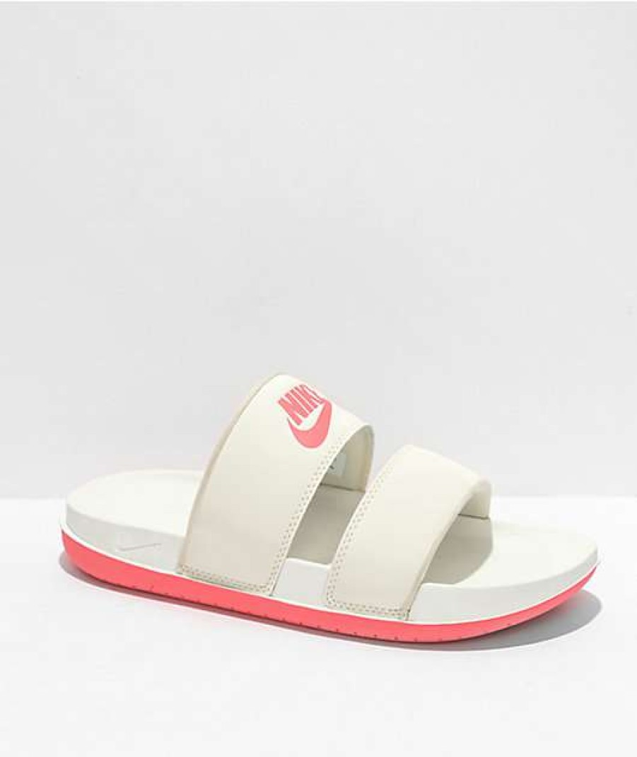 Nike * | Nike Offcourt Duo Sail & Pink Slide Sandals Promotions