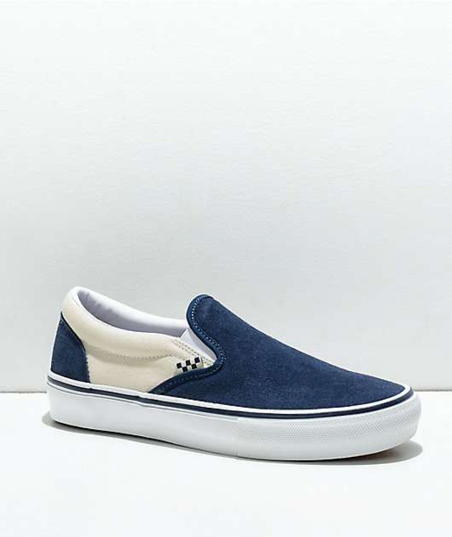 Vans * | Vans Slip-On Dress Blue & Turtle Skate Shoes Promotions