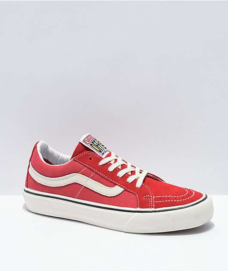 Vans * | Vans Sk8-Low Sf Reissue Washed Red Skate Shoes Promotions