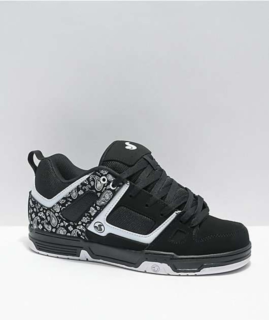 Shoes * | Dvs Gambol Black & White Paisley Skate Shoes Outlet