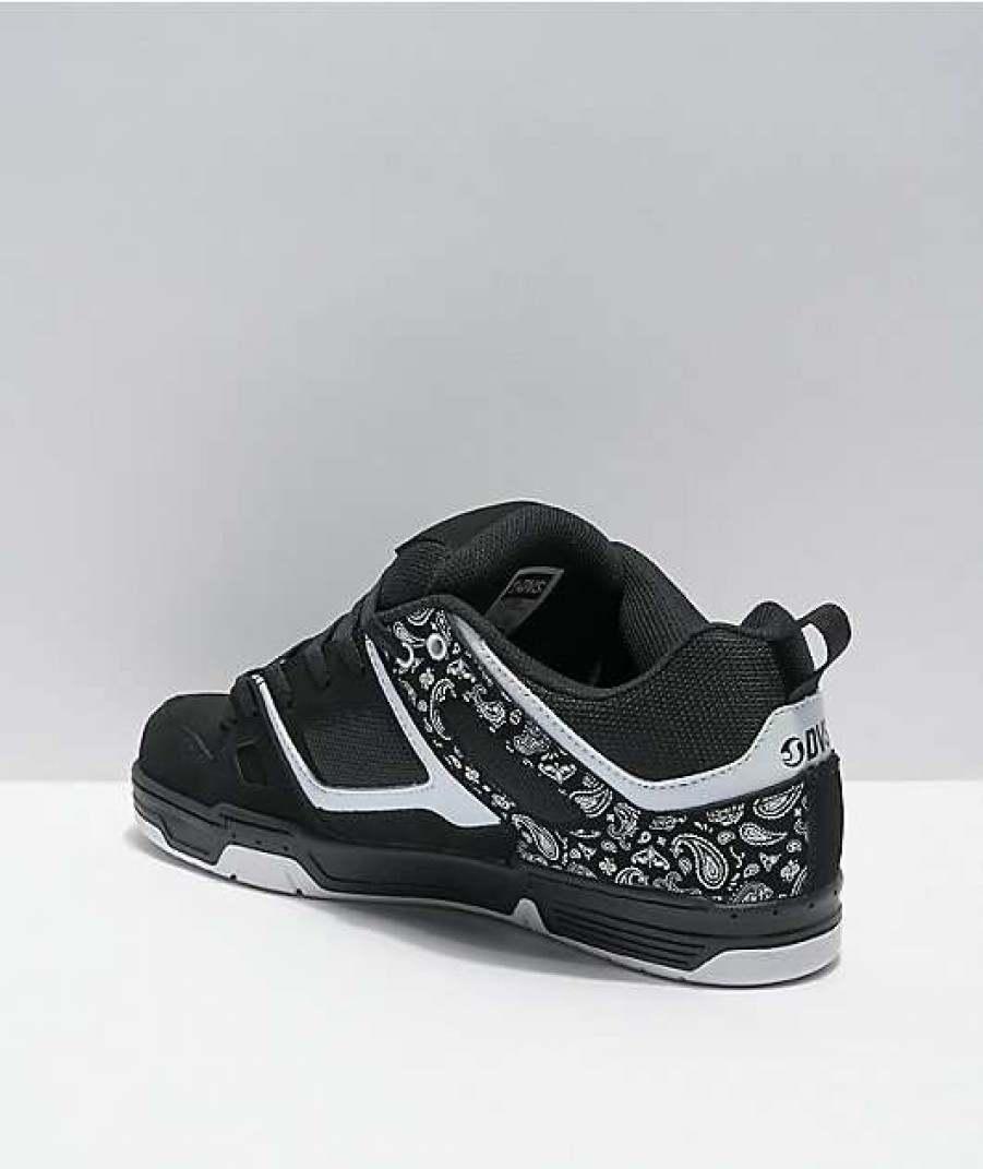 Shoes * | Dvs Gambol Black & White Paisley Skate Shoes Outlet