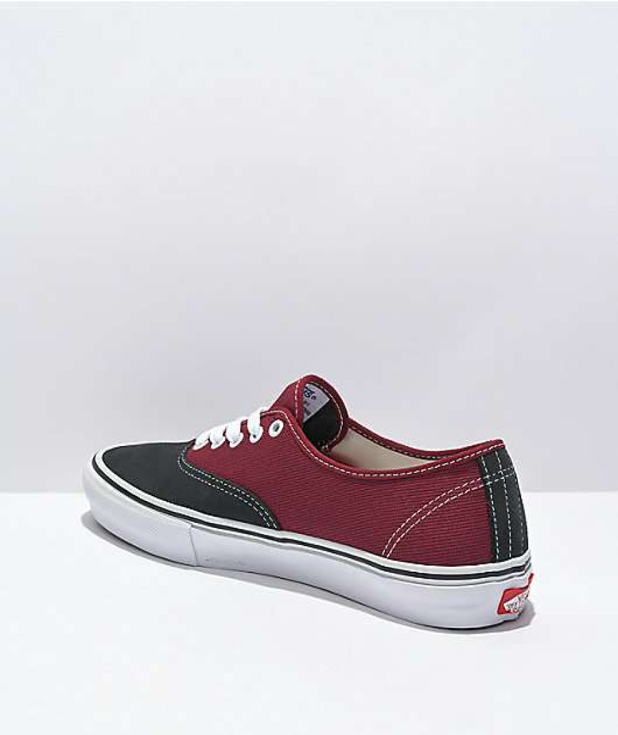 Vans * | Vans Skate Authentic Asphalt & Pomegranate Skate Shoes Promotions