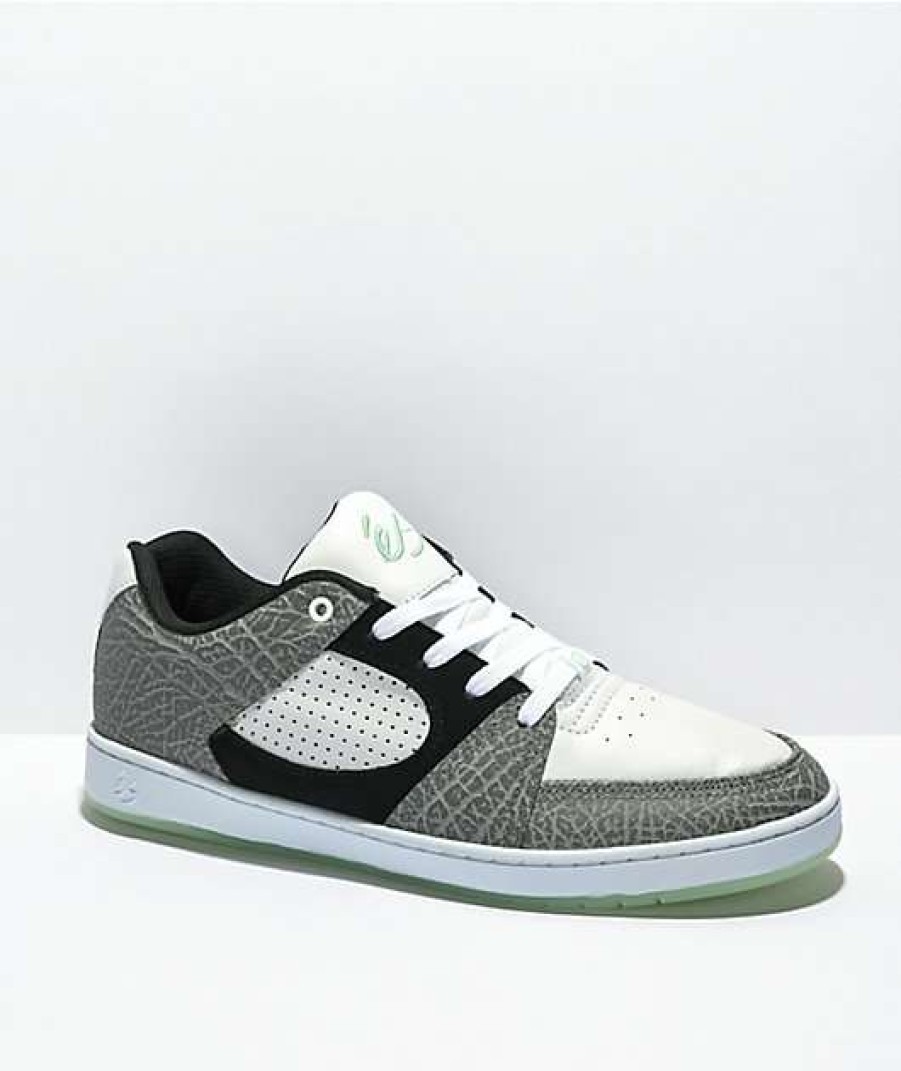 Sneakers * | Es Accel Slim Black, White & Turquoise Skate Shoes Outlet