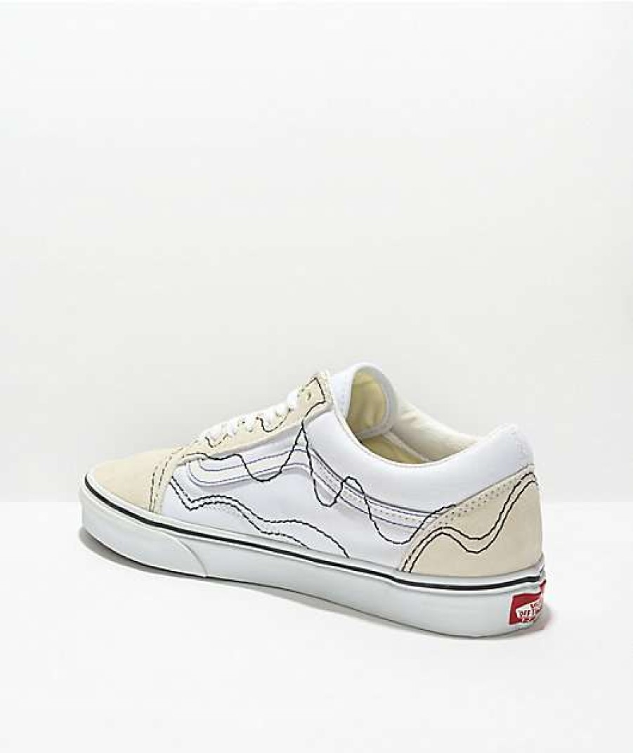 Vans * | Vans Old Skool Stitch Warp White & Black Skate Shoes Promotions