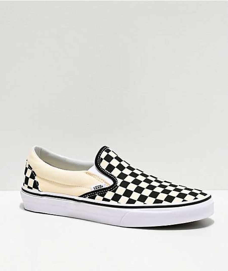 Vans * | Vans Slip-On Black & White Checkered Skate Shoes Promotions