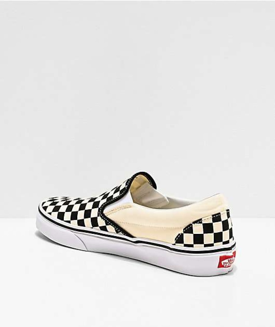 Vans * | Vans Slip-On Black & White Checkered Skate Shoes Promotions