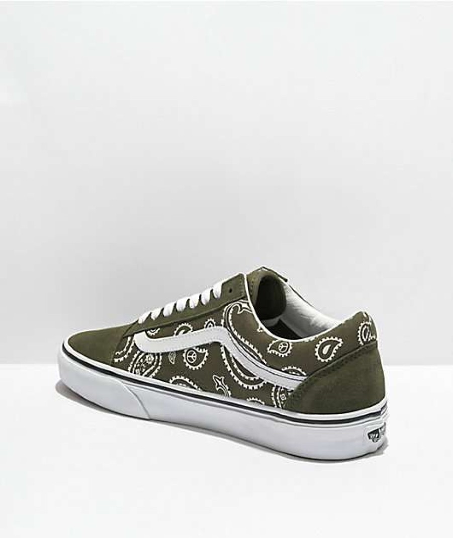 Vans * | Vans Old Skool Peace Paisley Green Skate Shoes Promotions